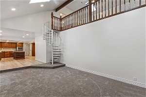 Family Room with stairs to Bonus Game Room