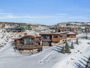 Exterior space featuring a mountain view