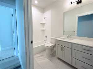 Great size guest bath with roomy vanity