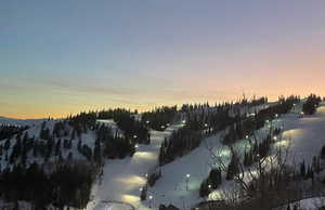 View of Sundown Lift which is lit at night