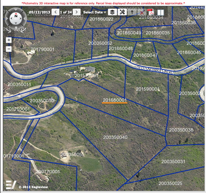 Screenshot from Weber County Parcel Search. Lines are visual estimates only.