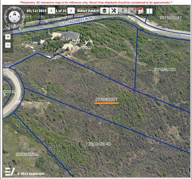 Screenshot from Weber County Parcel Search. Lines are visual estimates only.