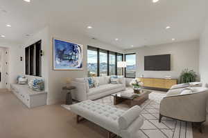 Living room featuring mountain resort views