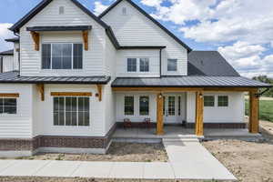 View of modern farmhouse