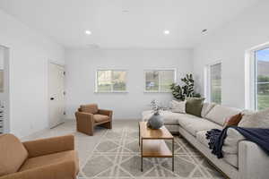 Living room featuring a wealth of natural light