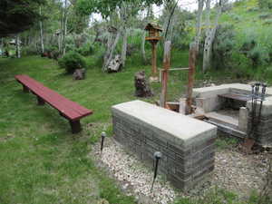 fire pit and bench