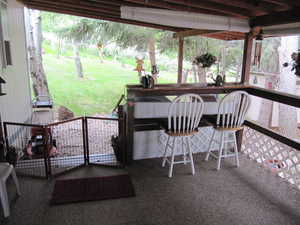 View of covered deck