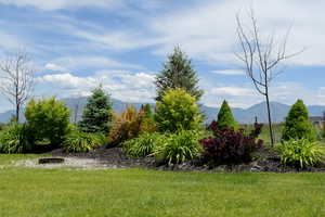 Yard with a mountain view