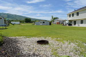 Yard with a mountain view