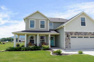 View of front of house with a front lawn