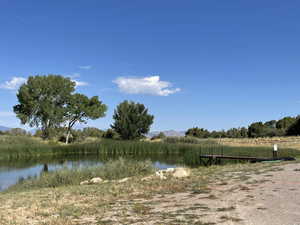 Community fishing lake and sandy beach