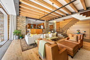 Living room with hardwood flooring