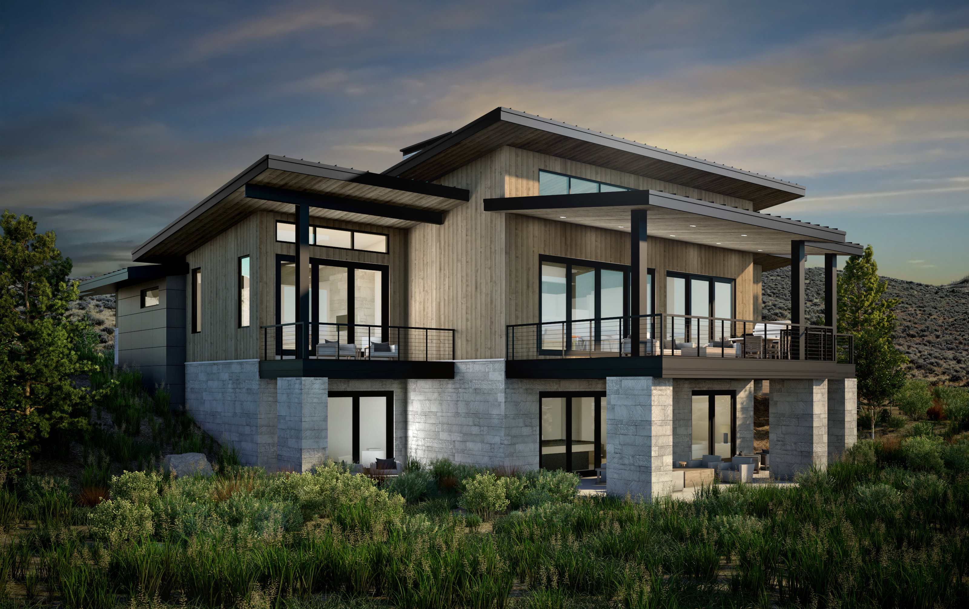 Exterior Rendering - Larkspur (Back)