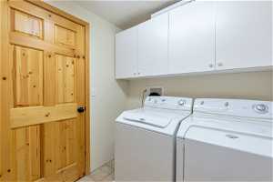 Basement Apartment Laundry Room with Storage