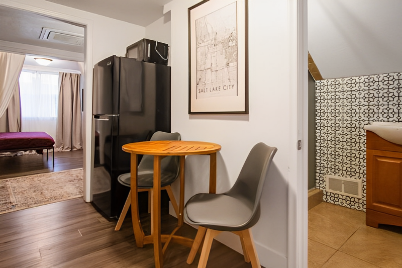 Dining room featuring light tile floors