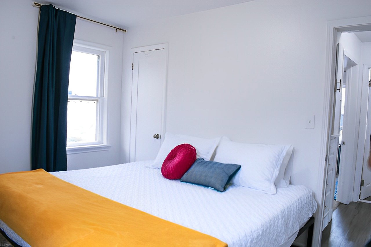 Bedroom with hardwood floors