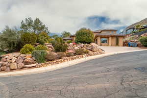 View of front of property with garage