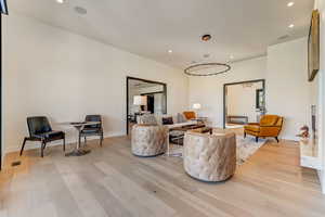 Living room featuring light hardwood / wood-style floors