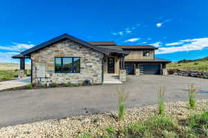 View of front of house with a garage