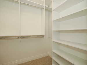 Wardrobe with light carpet