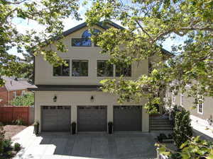 View of front of home featuring garage