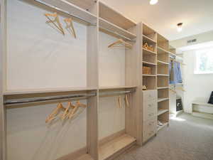 Wardrobe with light carpet