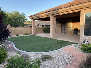 View of yard featuring a patio area