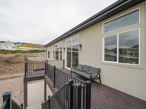 Deck featuring an outdoor living space