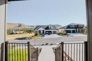 Exterior space with a mountain view