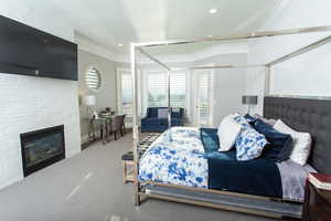 Large main floor master suite connects to the wrap around deck and has a zenful master bathroom.