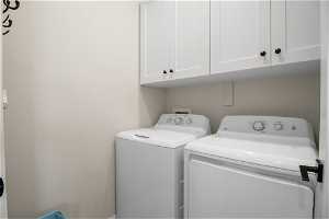 Washroom with washer and dryer