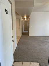 Hallway with carpet