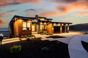 View of front of home with a garage