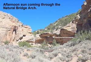 Natural Bridges Arch just before the Indian writing.