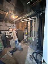 Basement featuring water heater extra storage