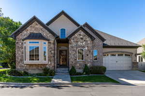 View of front of home featuring a garage