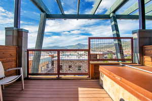 Deck with a mountain view