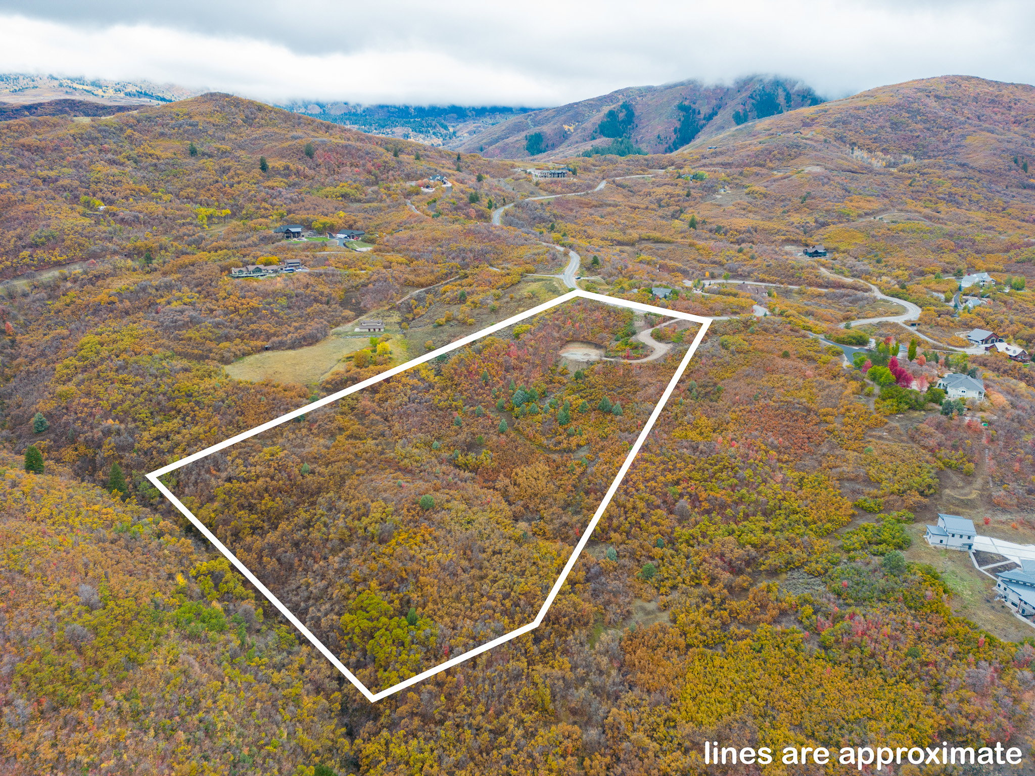 Aerial view featuring a mountain view