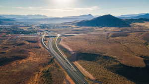 Bird's eye view featuring a mountain view