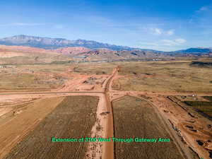 Aerial view with a mountain view and a rural view