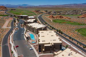 Aerial view with a mountain view