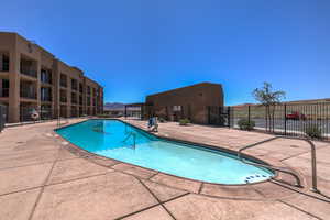 View of pool featuring a patio