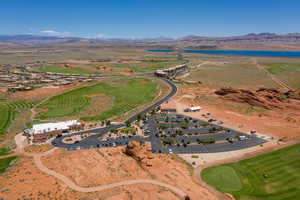 Aerial view featuring a mountain view