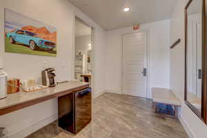 Home office featuring tile flooring