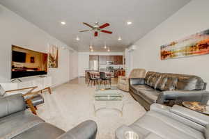 Living room with ceiling fan