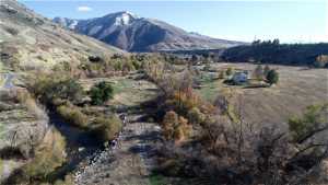 View of mountains, Hyrum Canyon and Blacksmith Fork River as it runs through the property