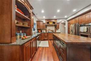 Custom wood cabinetry throughout