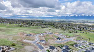 Drone / aerial view with a mountain view