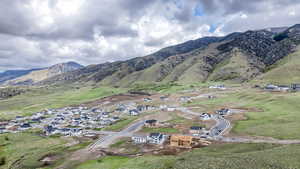 Aerial view with a mountain view and a residential view