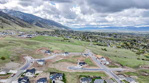 Bird's eye view with a mountain view and a residential view
